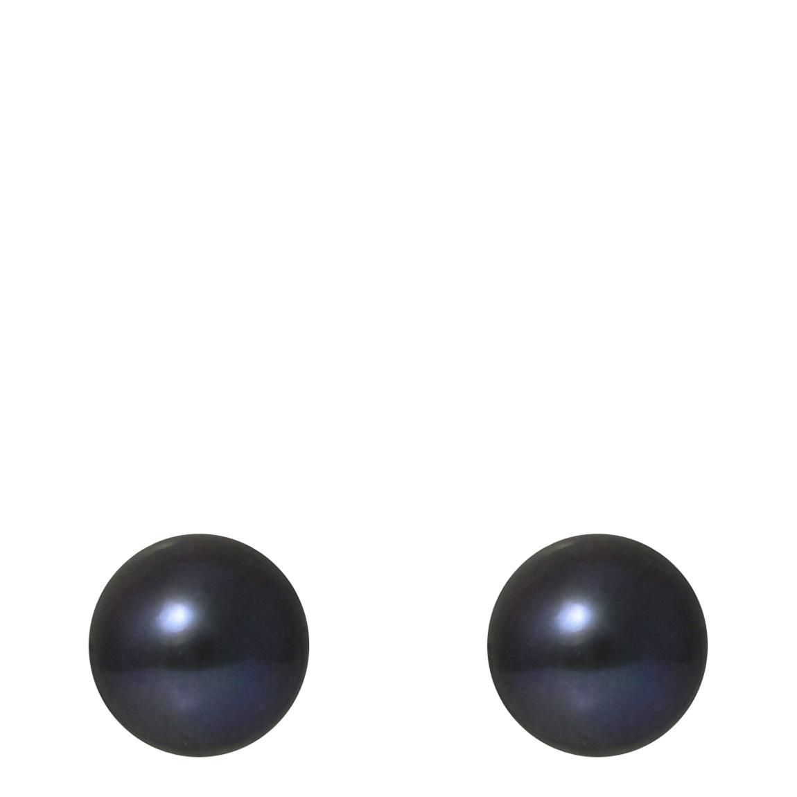 Black Tahitian Style Silver Freshwater Pearl Earrings main product photo