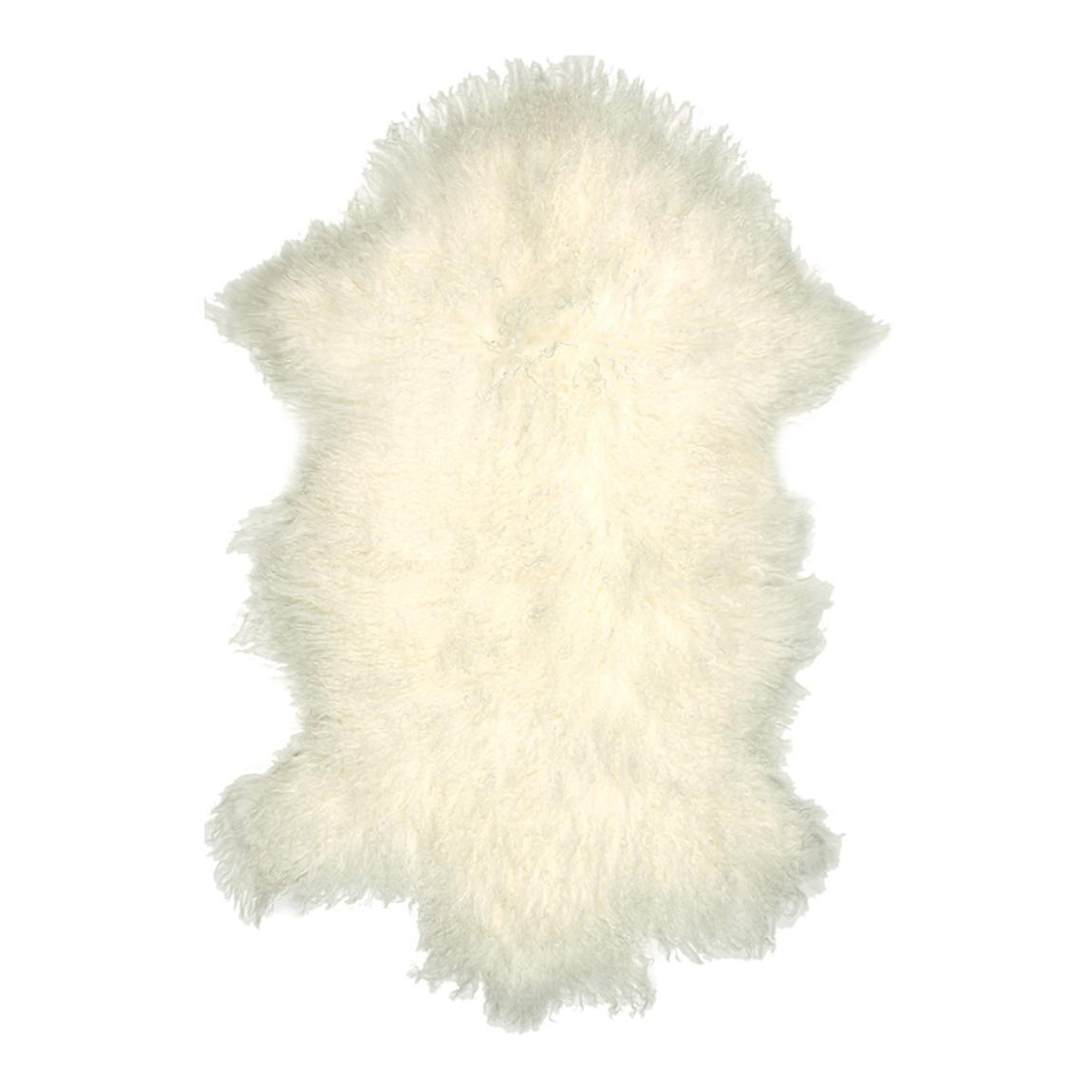 Tibetan Longwool Sheepskin Rug 80cm, Ivory main product photo