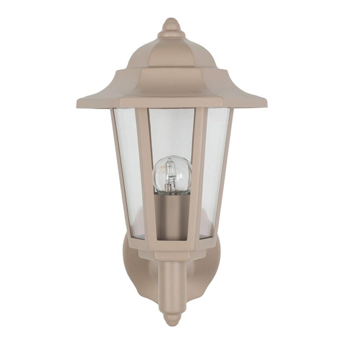 Taupe 6 Sided Lantern Outdoor Wall Light main product photo