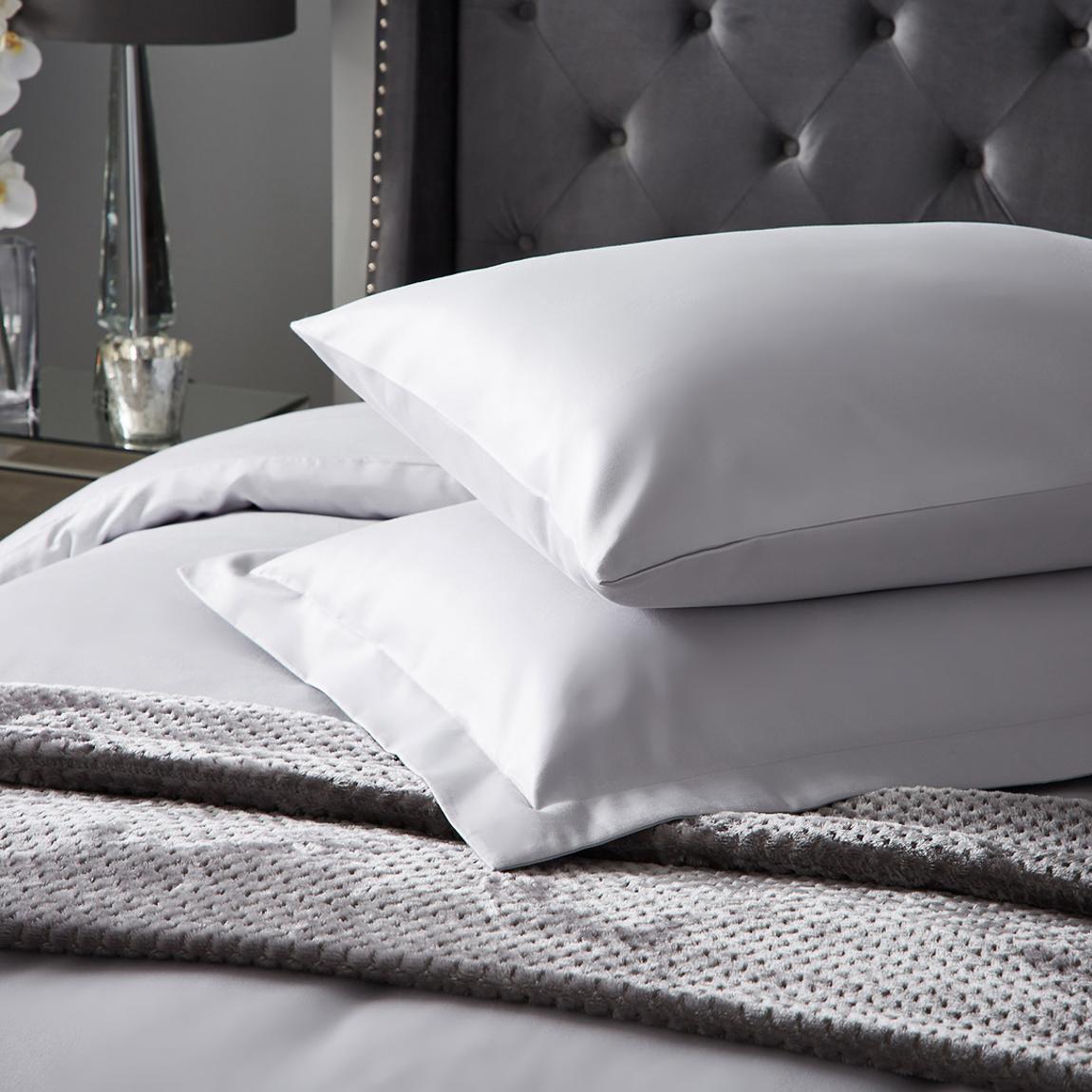 1000TC Super King Housewife Pillowcase, Ice Grey main product photo