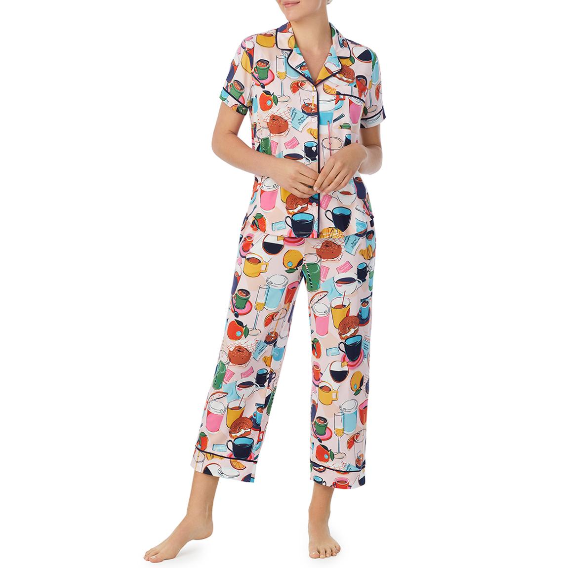 Multi Coffee Shop Jersey Cropped Pyjama main product photo