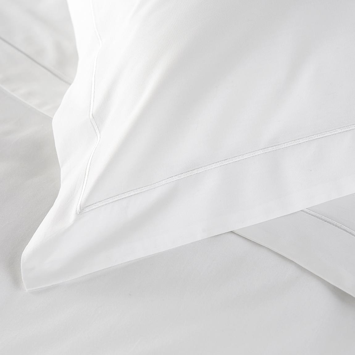 Single Row Cord Pair of Housewife Pillowcases, White main product photo