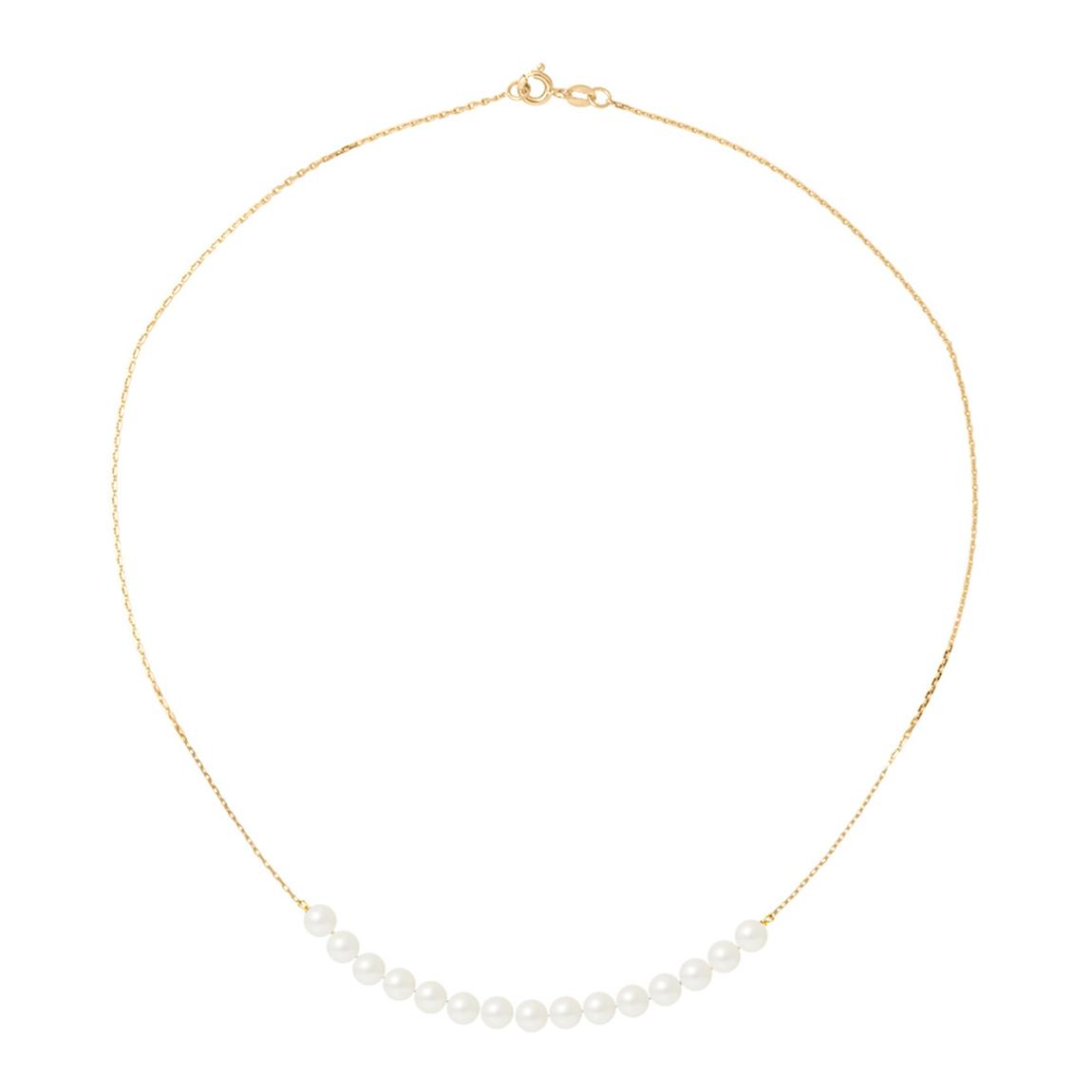 Yellow Gold Necklace with Real Cultured Freshwater Pearls main product photo