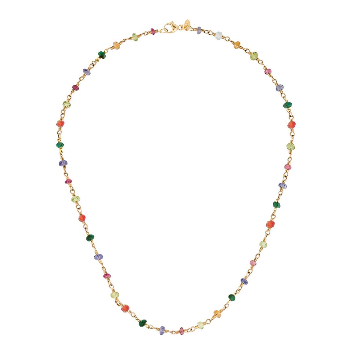 18K Gold Multi Gemstone Necklace main product photo