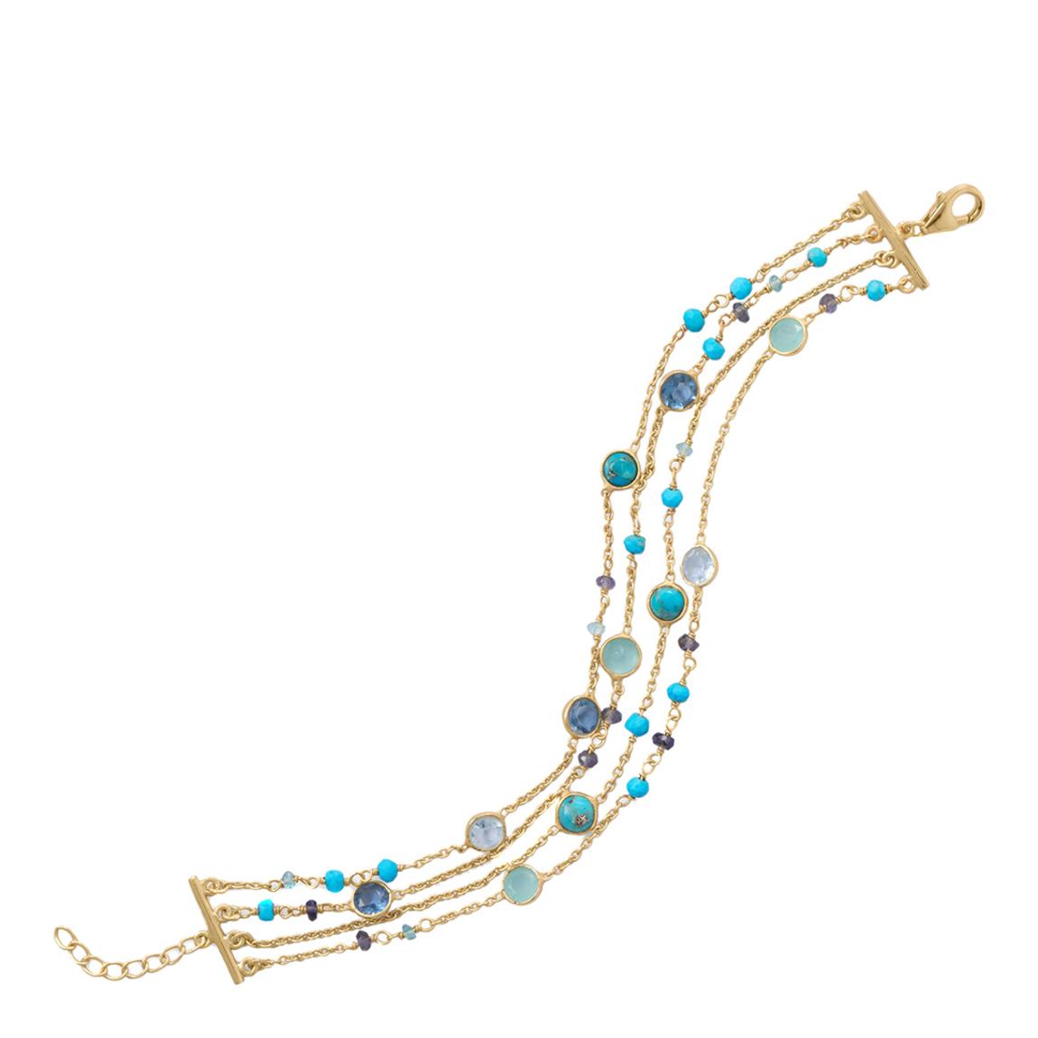 Turquoise and Blue Topaz Gemstone Bracelet main product photo