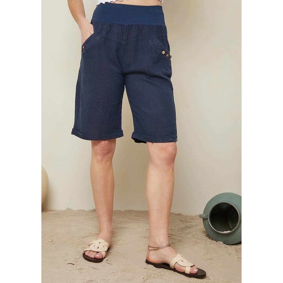 Navy Linen Shorts main product photo
