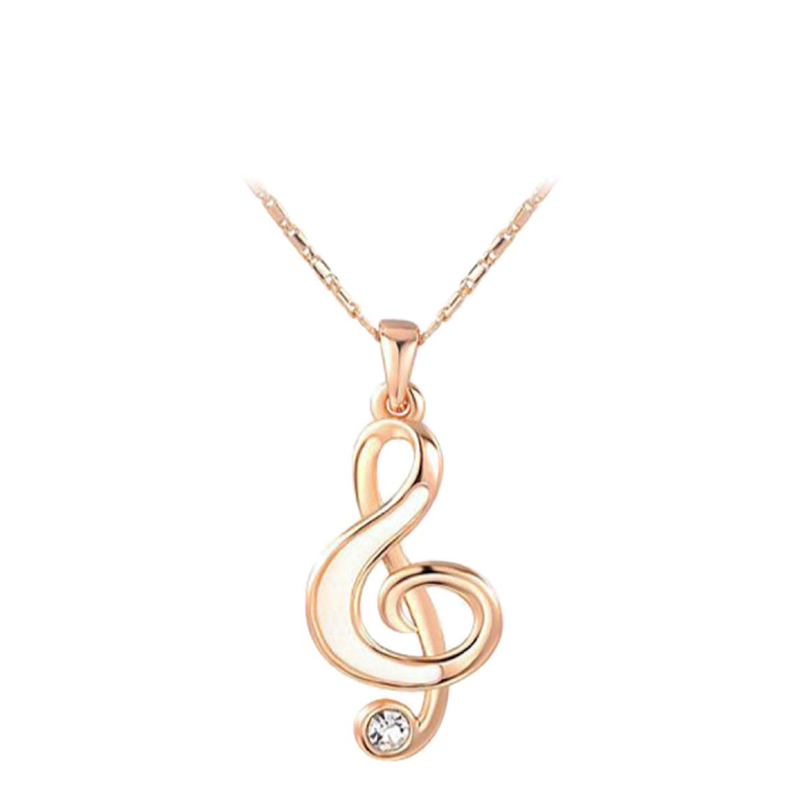 Music Note Necklace with Swarovski Crystals main product photo