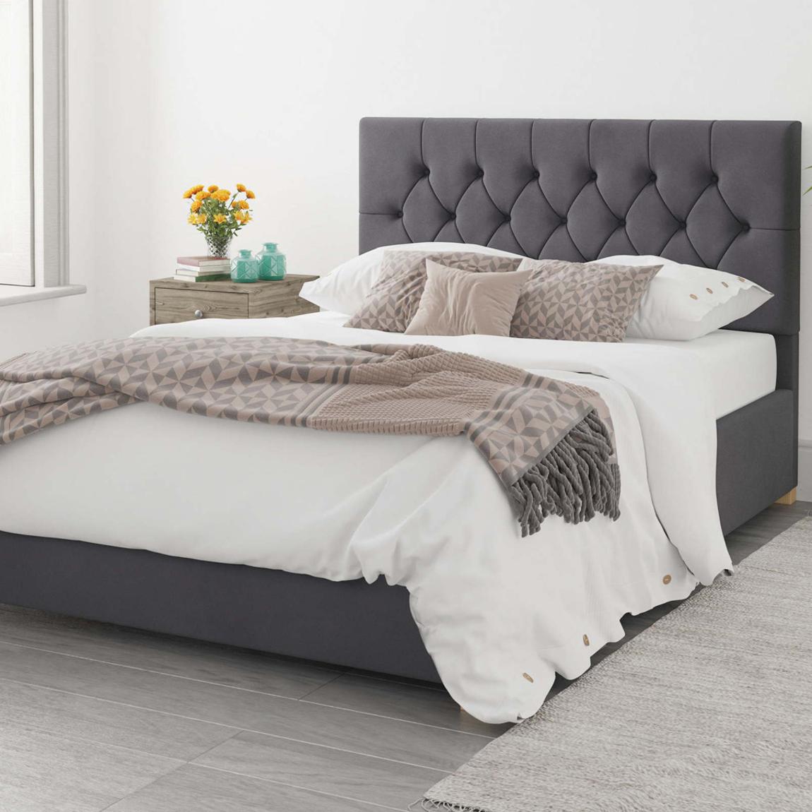 Olivier Steel King Plush Velvet Ottoman Bed main product photo