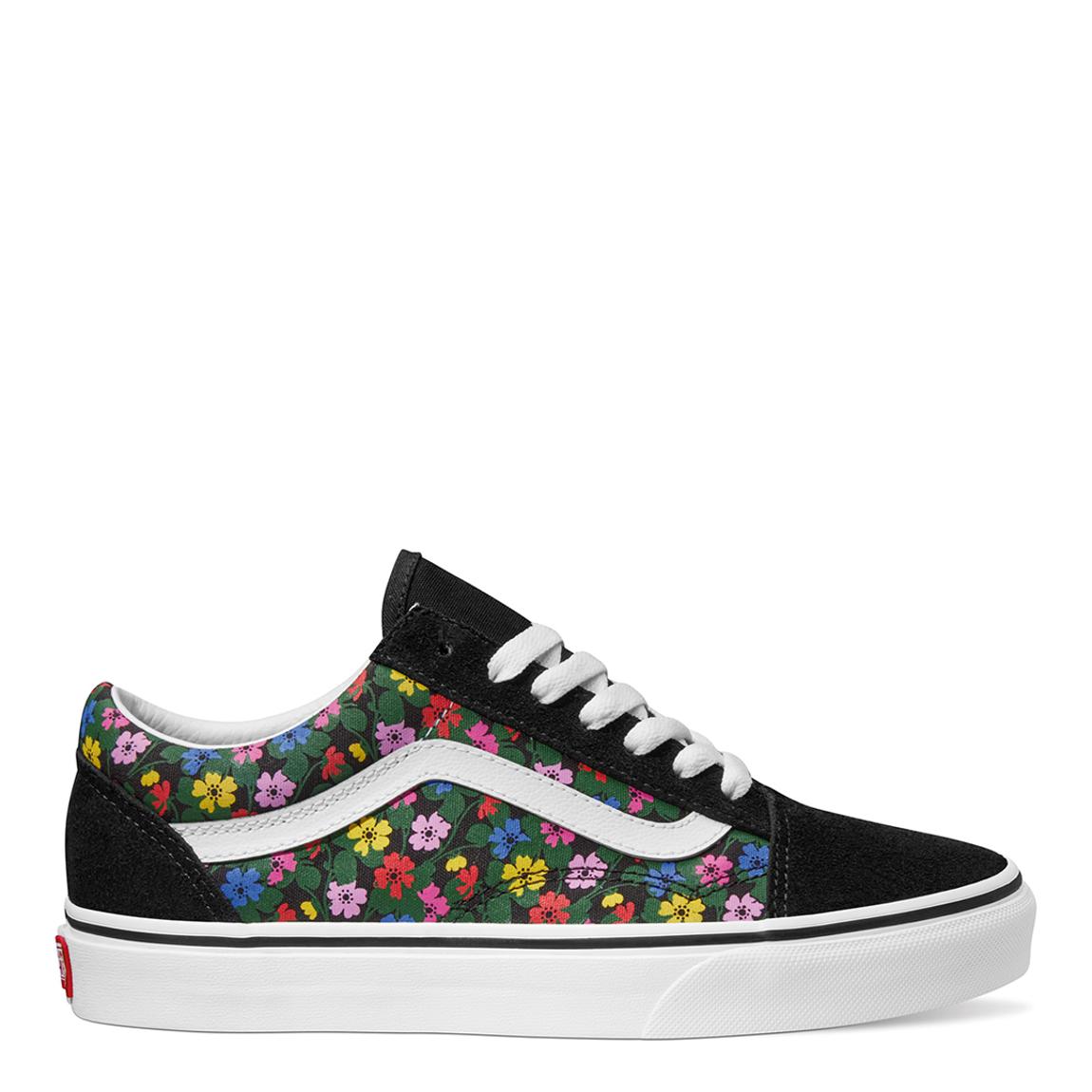 Women Black Floral UA Old Skool Trainers main product photo