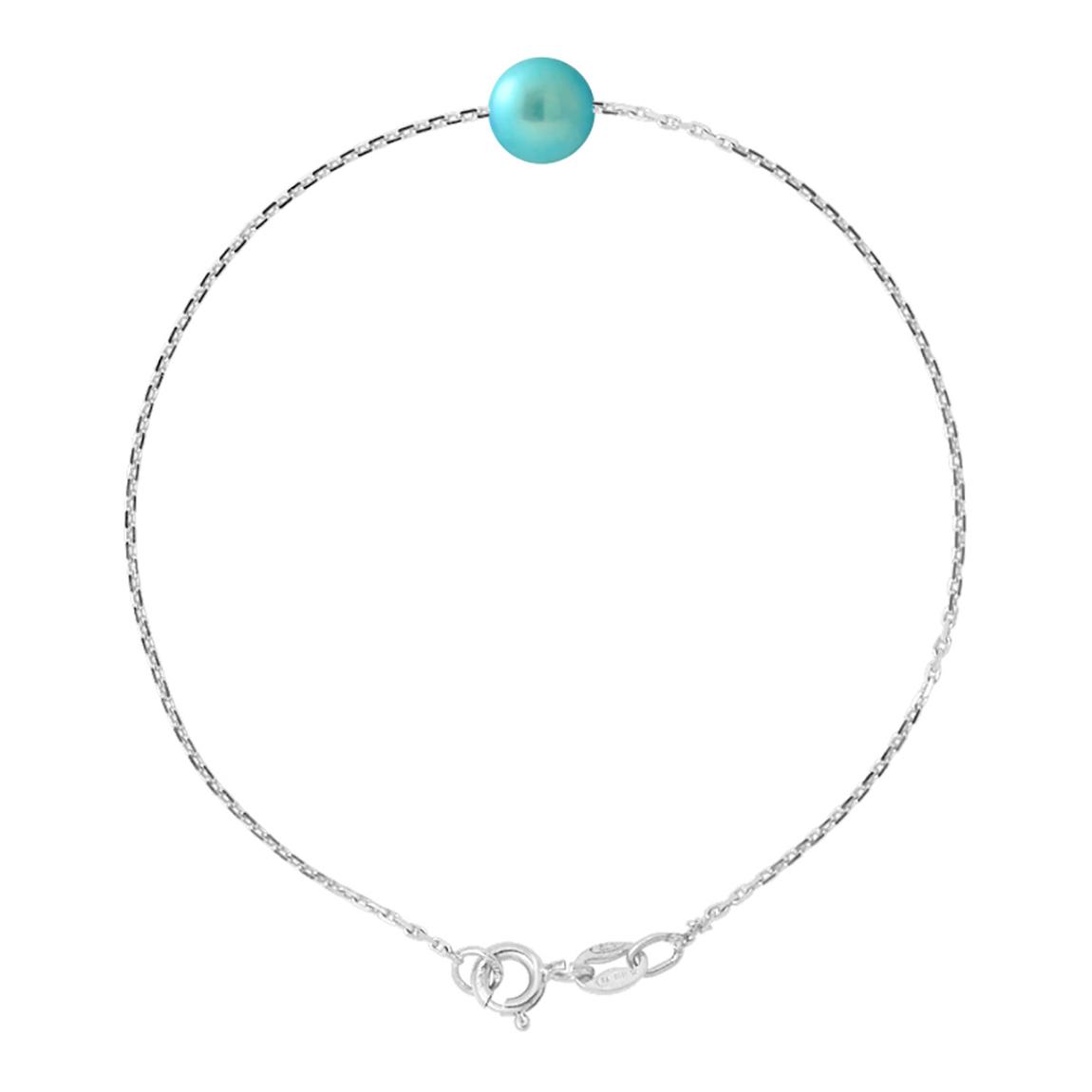 Silver Bracelet with Turquoise Pearl 7-8 mm main product photo