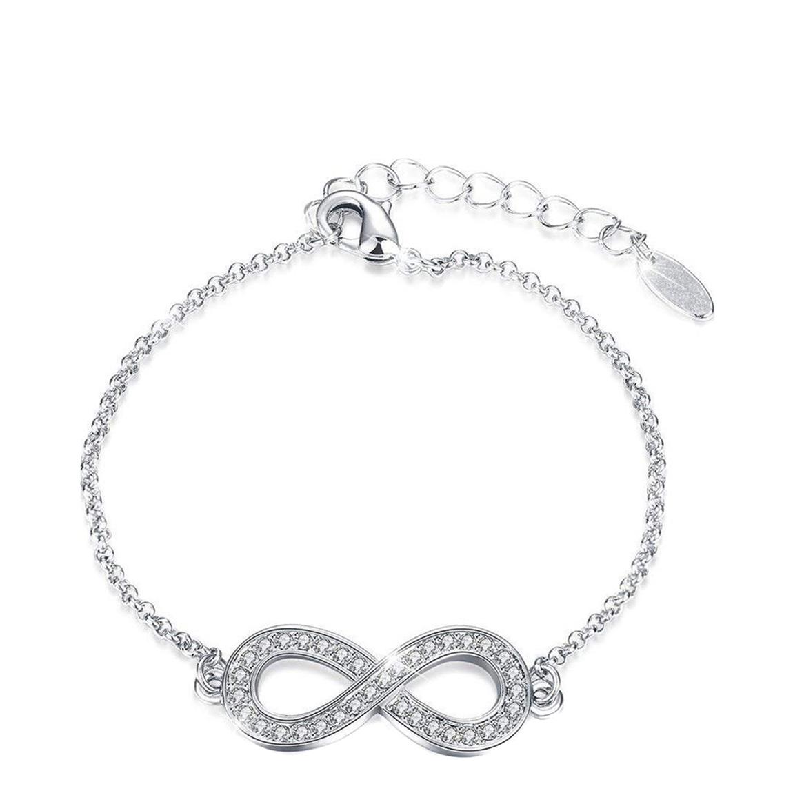 Gold Plated Swarovski Elements White Gold Infinity Bracelet main product photo