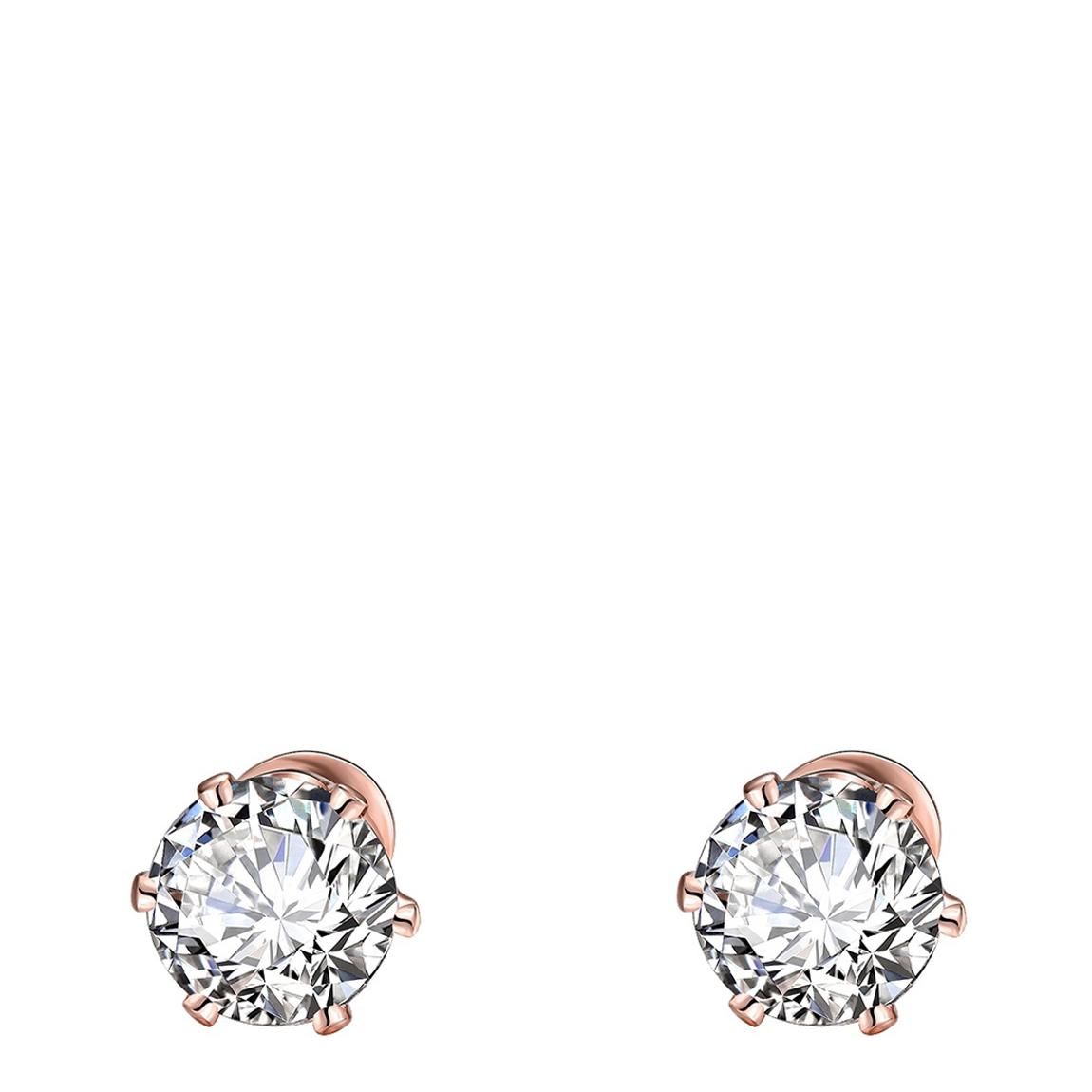 18K Rose Gold Plated Zirconia Stud Earrings main product photo