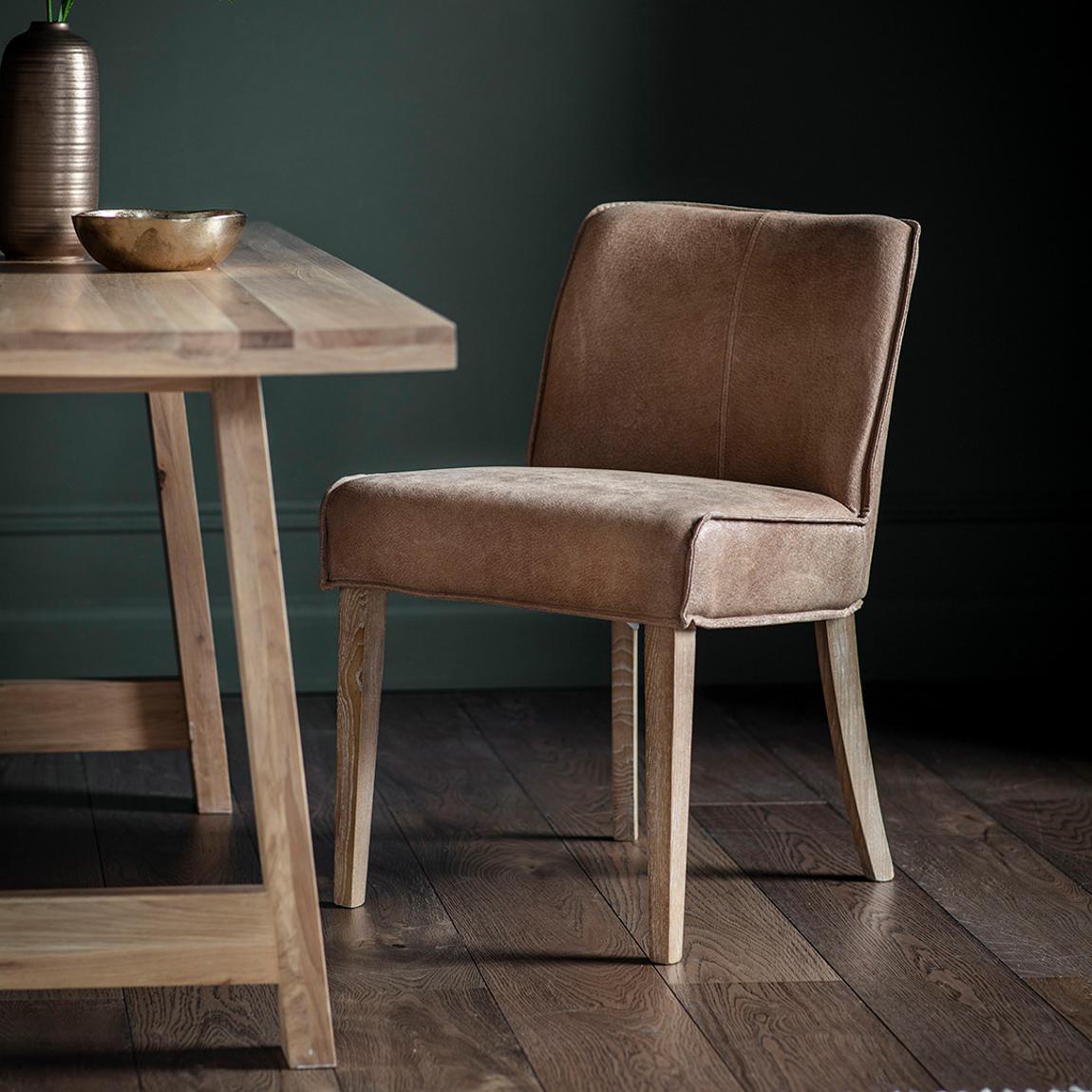 Fallbrook Set of 2 Chairs, Brown Leather main product photo