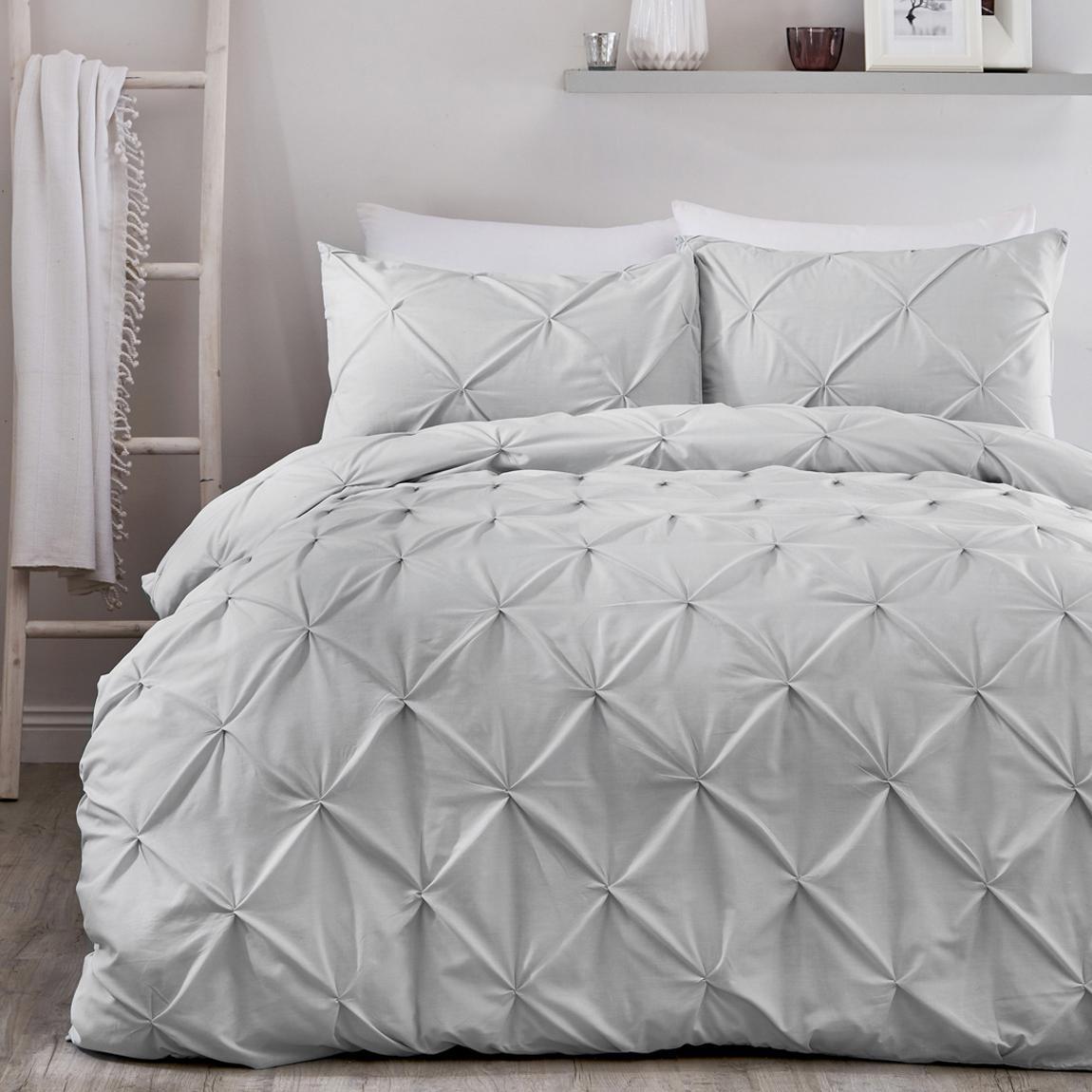 Lara Double Duvet Cover Set, Silver main product photo