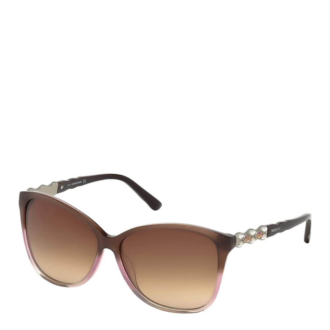 Women's Brown Swarovski Sunglasses 60mm main product photo
