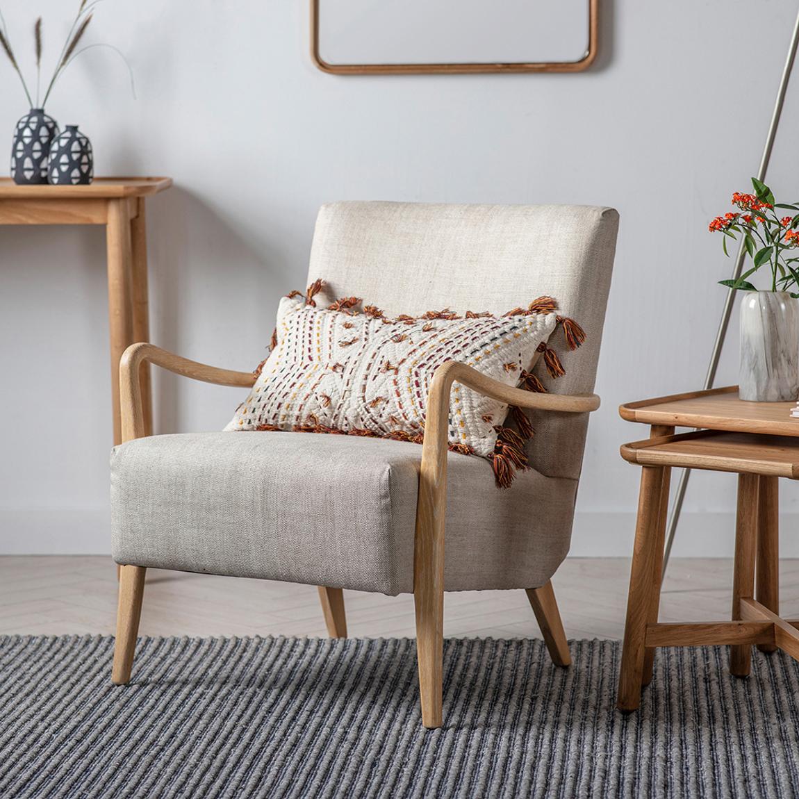 Stoke Armchair, Natural Linen main product photo