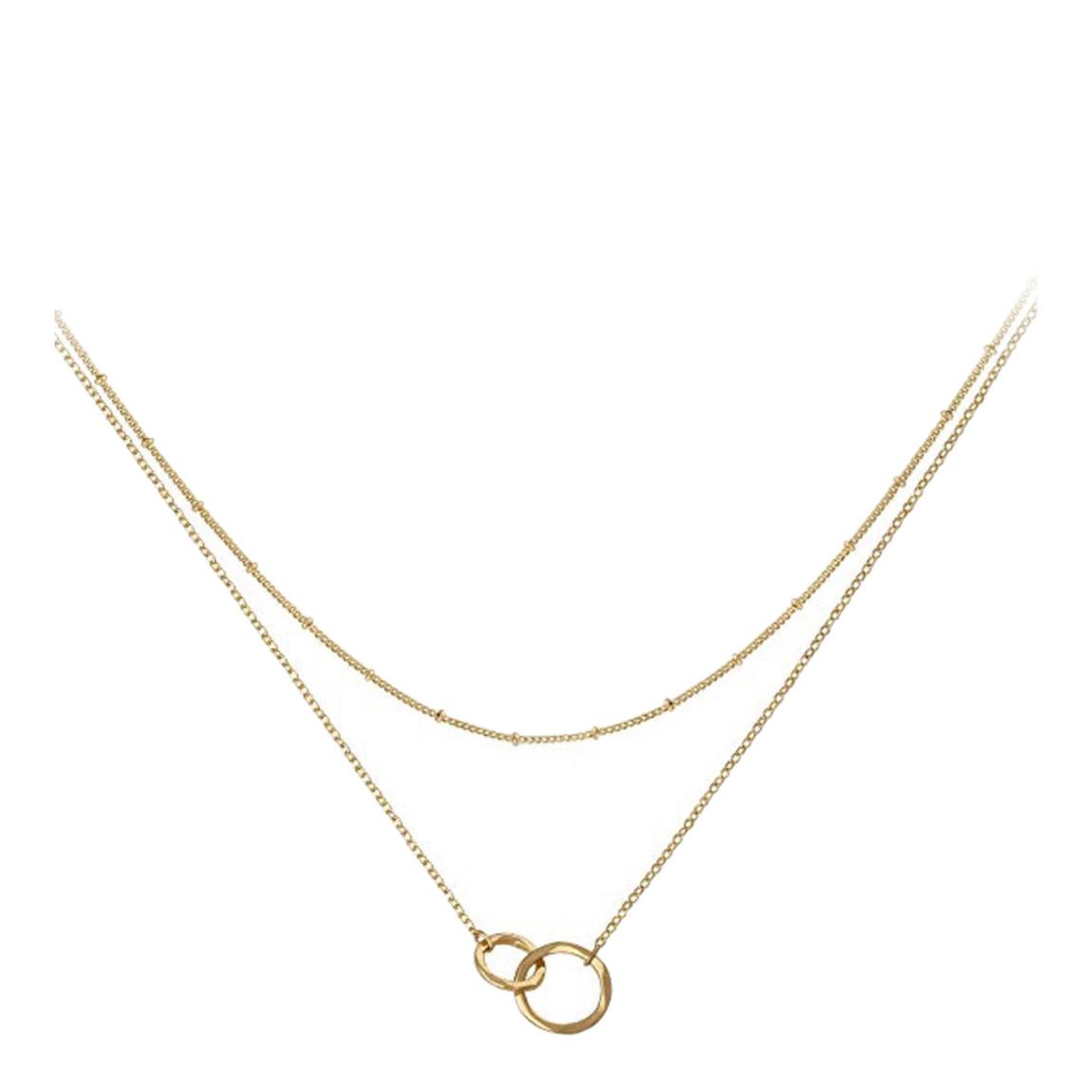 Gold Double Ring Necklace main product photo