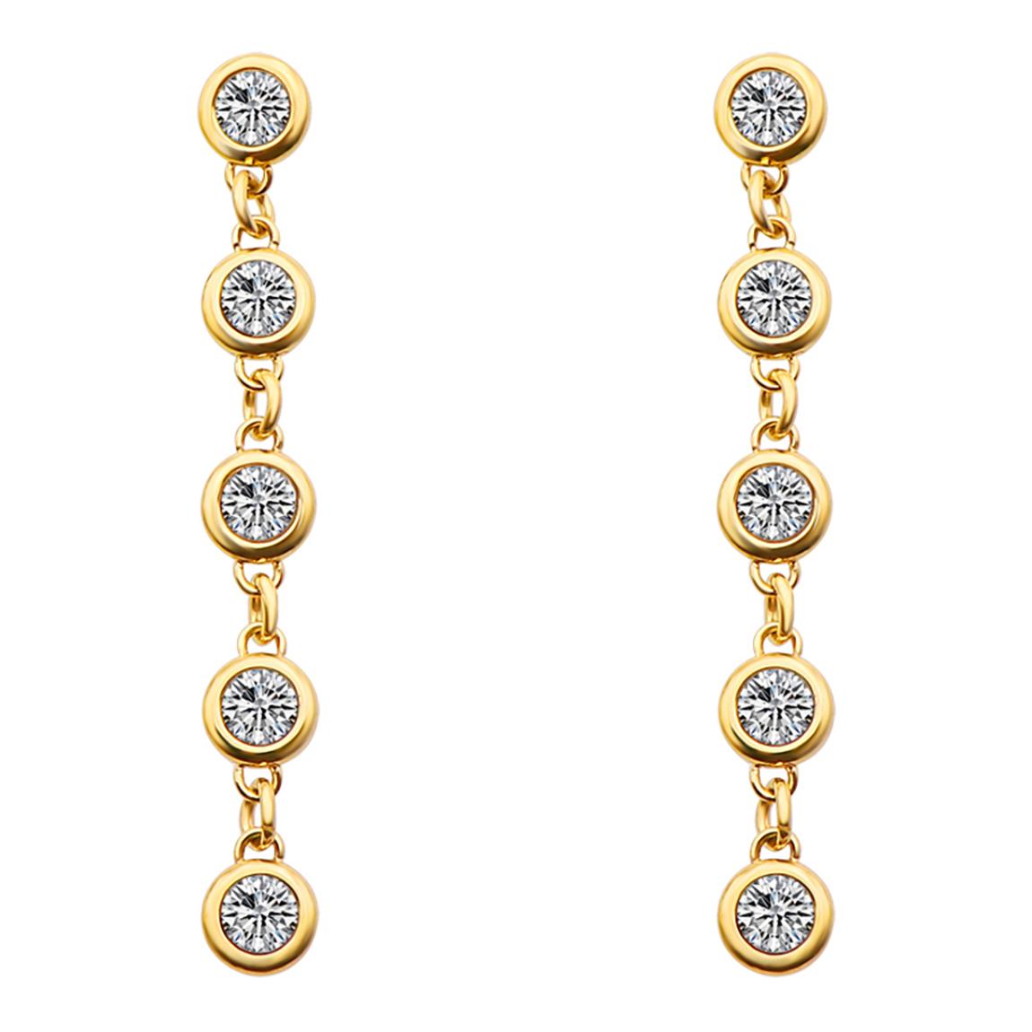 18K Gold Plated Multi Cz Drop Earrings main product photo