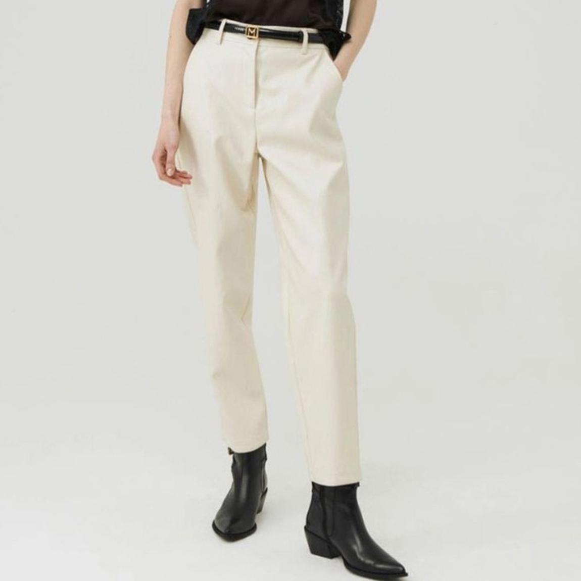 Cream Drina Pleather Trouser main product photo