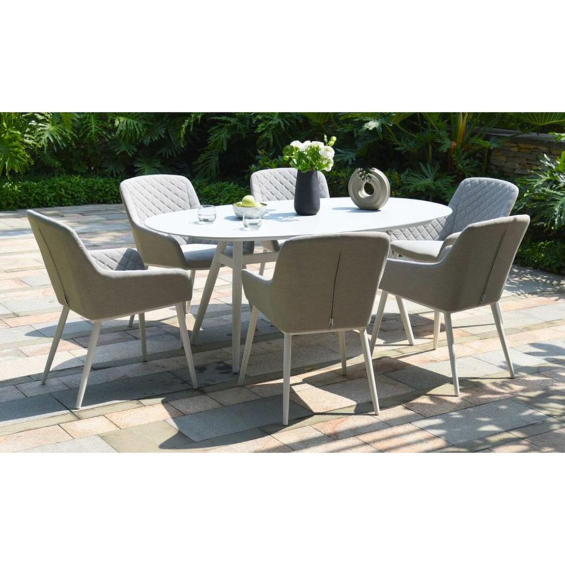 Zest 6 Seat Oval Dining Set / Lead Chine main product photo