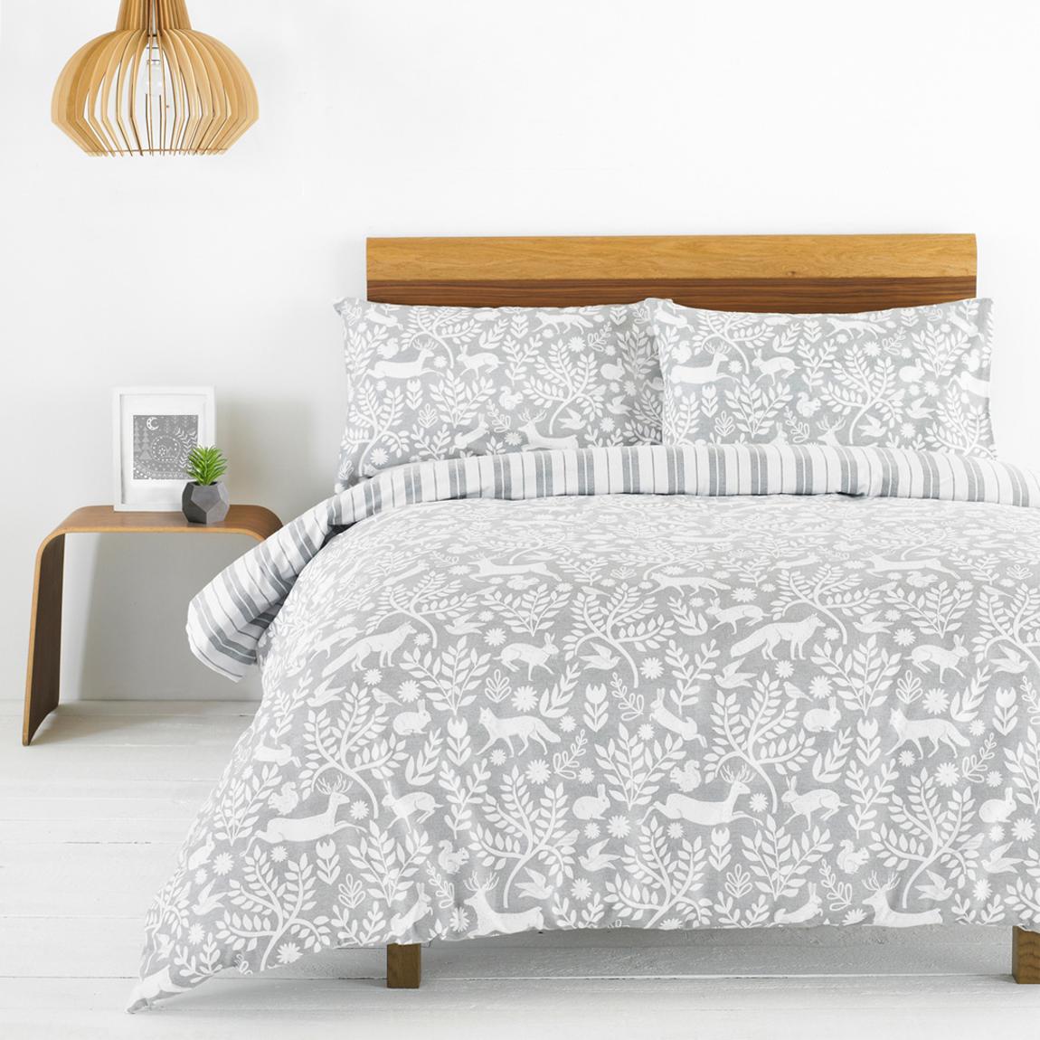 Skandi Woodland King Size Duvet Set, Grey main product photo