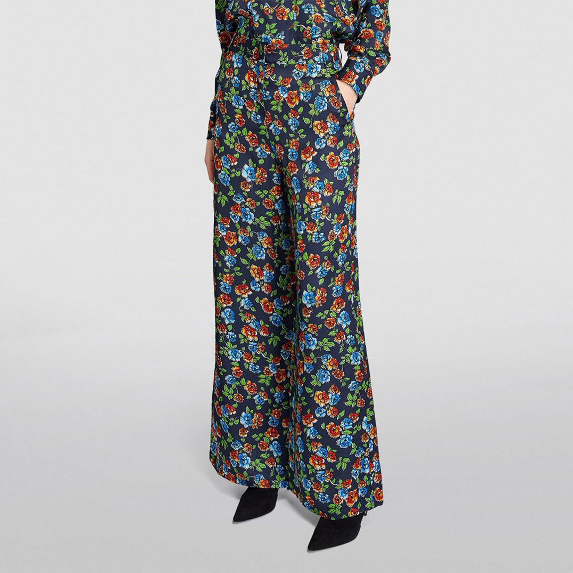 Navy Kabara Floral Wide Leg Trousers main product photo