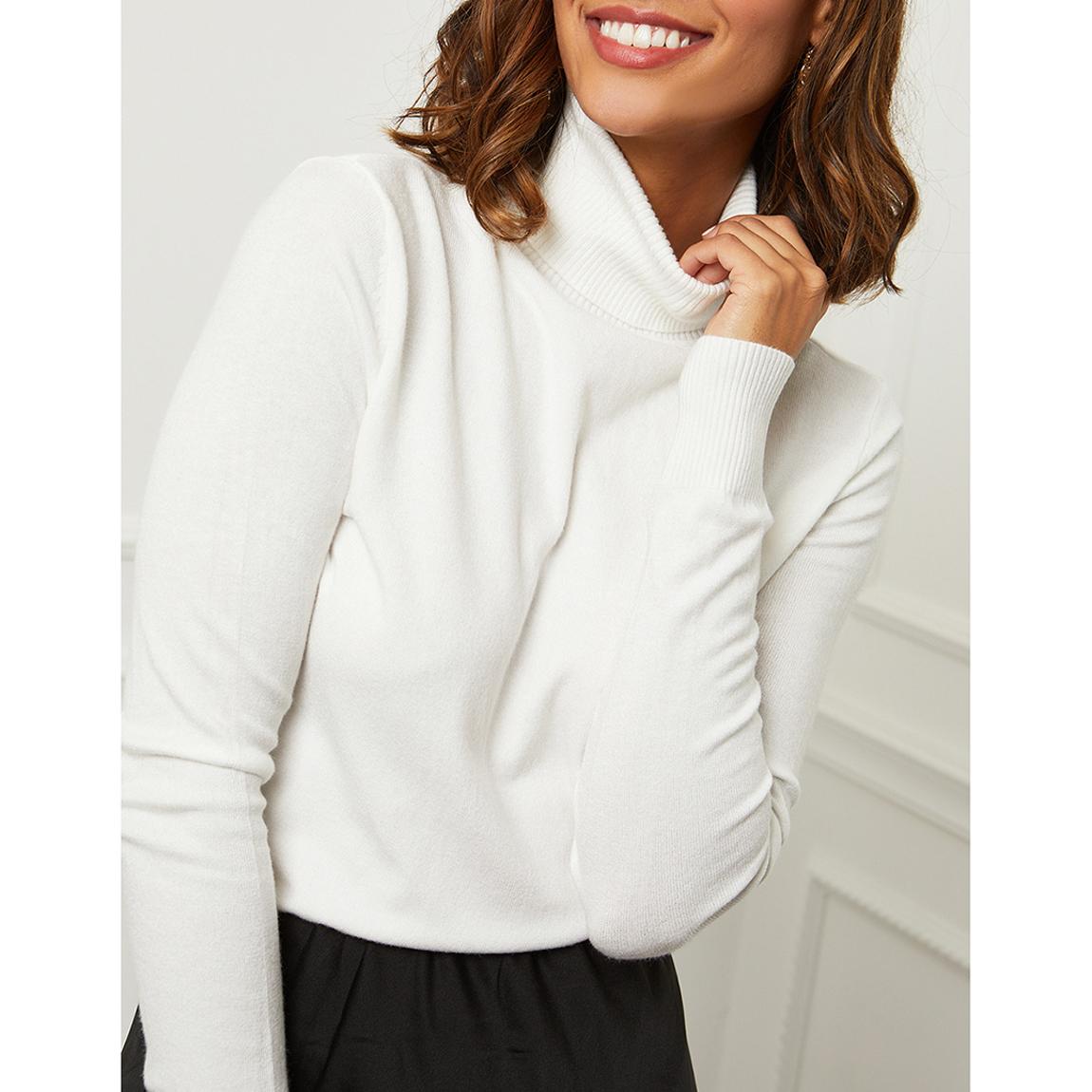 White Cashmere Blend Roll Neck Jumper main product photo