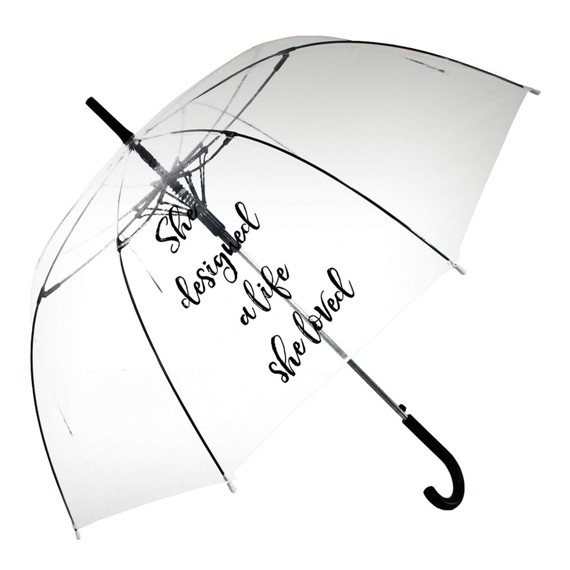 Black She Designed a Life She Loved Transparent Umbrella main product photo