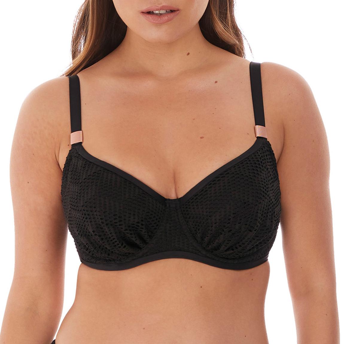 Black Marseille UW Gathered Full Cup Bikini Top main product photo