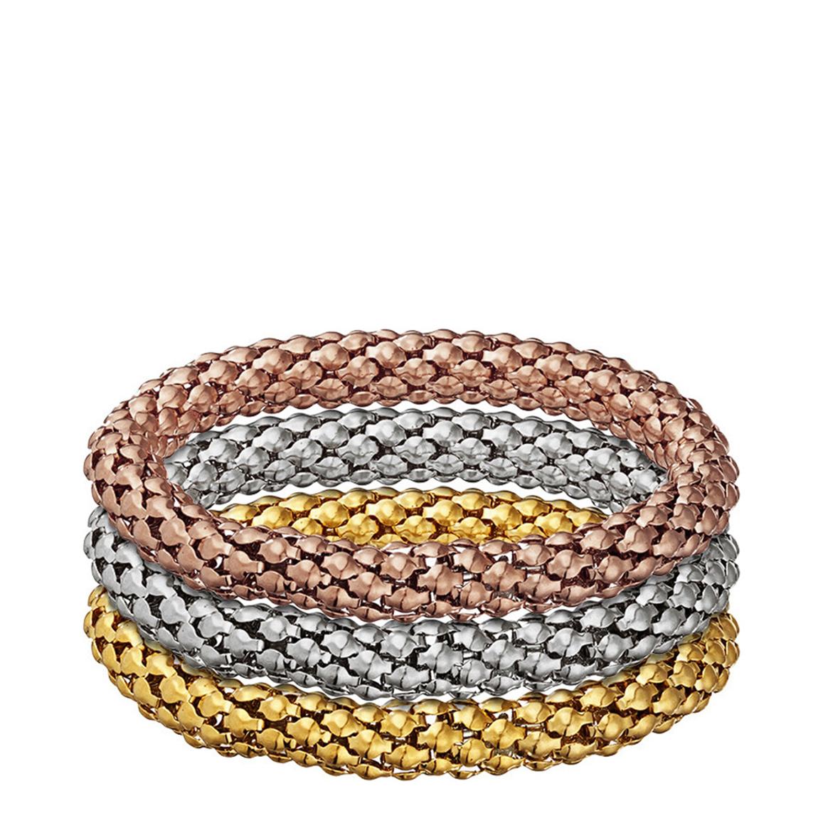 18k Gold Tri Colour Mesh Bracelet Set main product photo