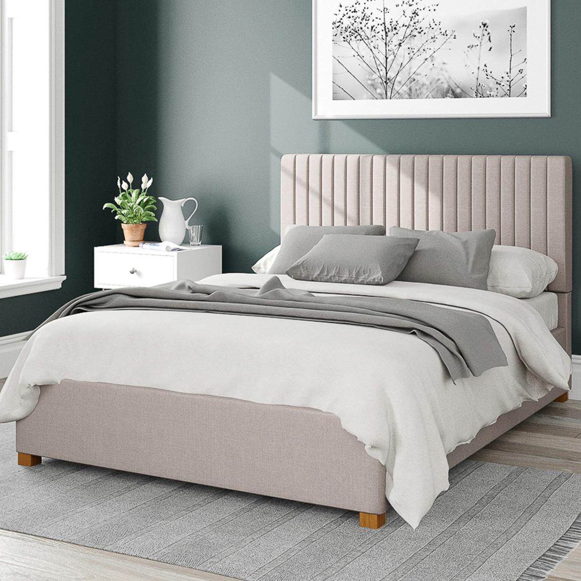 Grant Eire Linen King Ottoman Bed, Off White main product photo