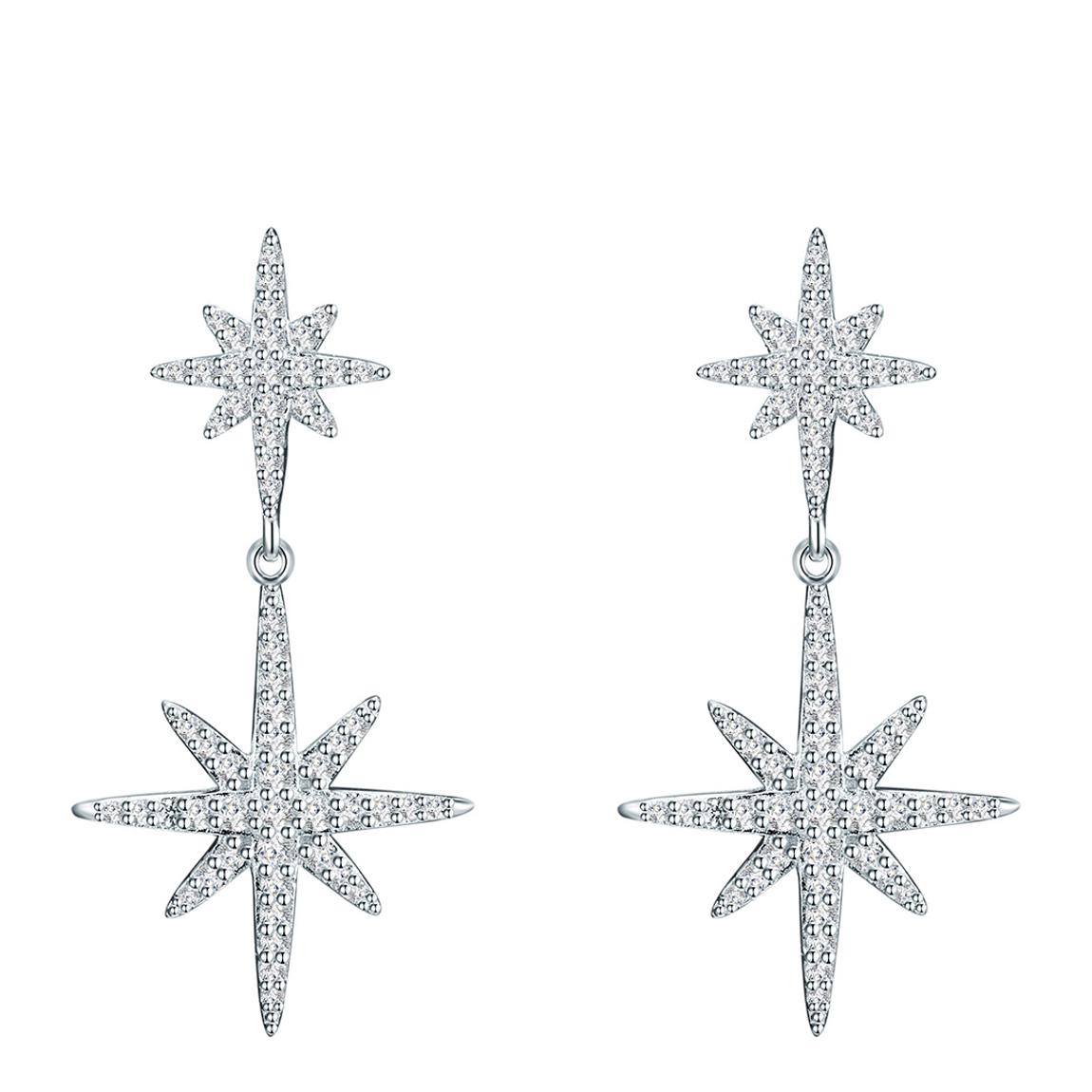 Silver Crystal Star Earrings main product photo