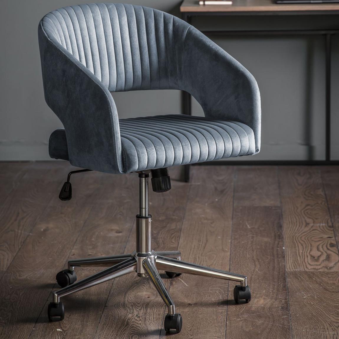 Filsham Swivel Chair, Charcoal Velvet main product photo