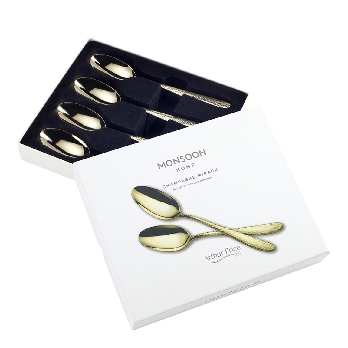 Set of 4 Champagne Mirage Serving Spoons main product photo