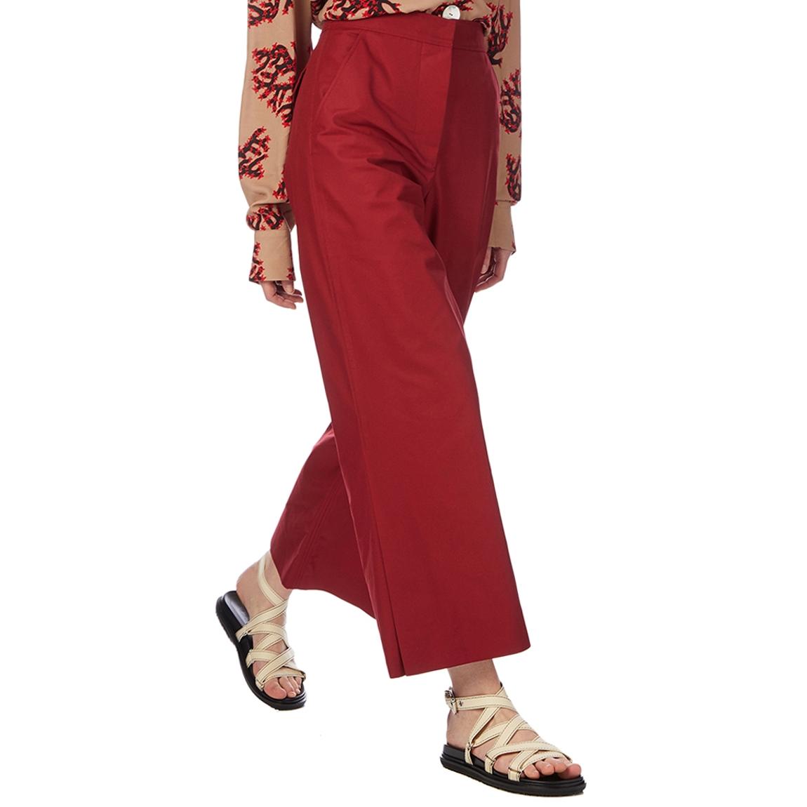 Red Wide Leg Split Hem Trouser main product photo