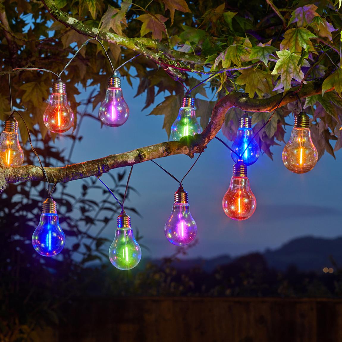 Set of 10 Eureka! Neonesque Solar Lightbulbs main product photo