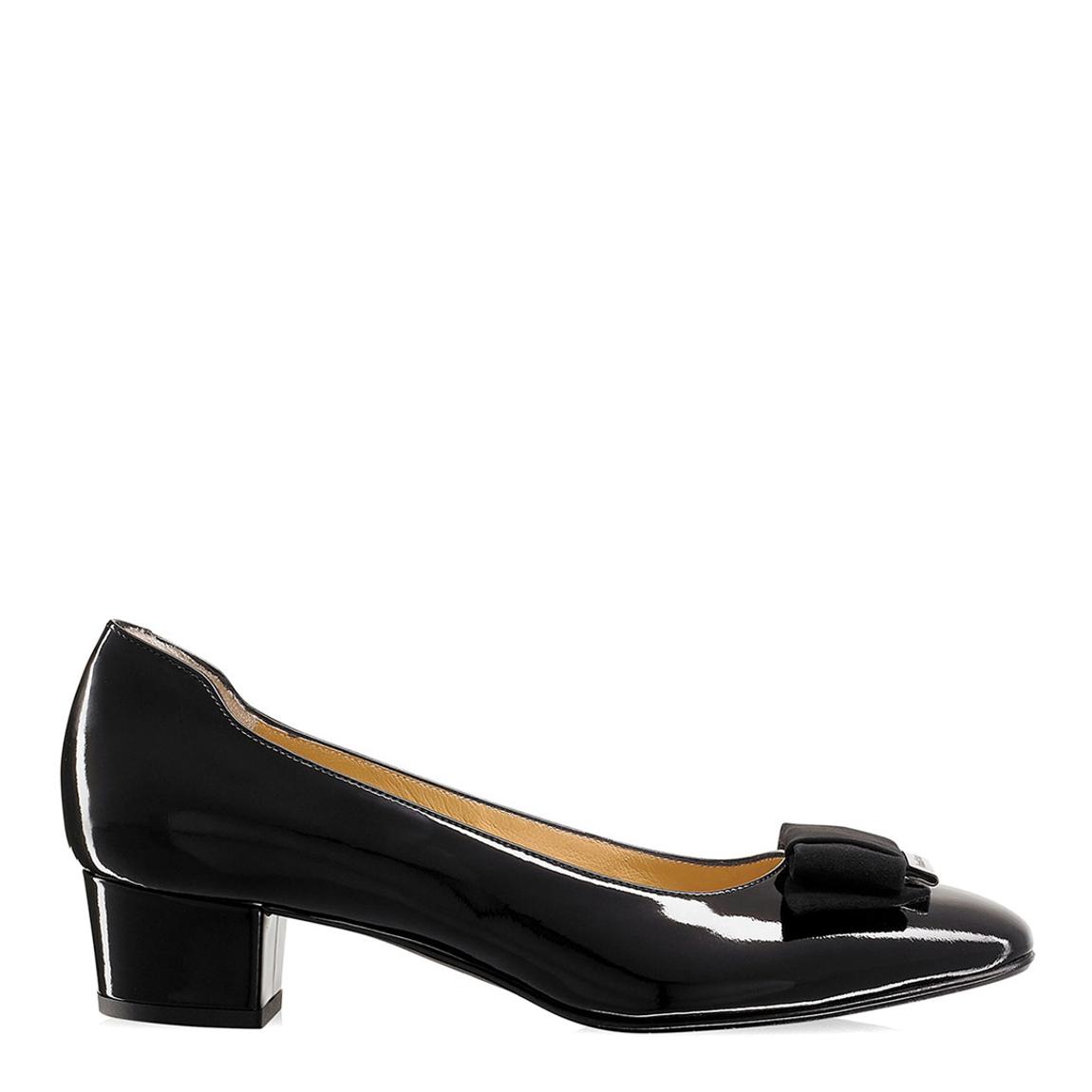 Black Leather Bowline Court Shoes main product photo