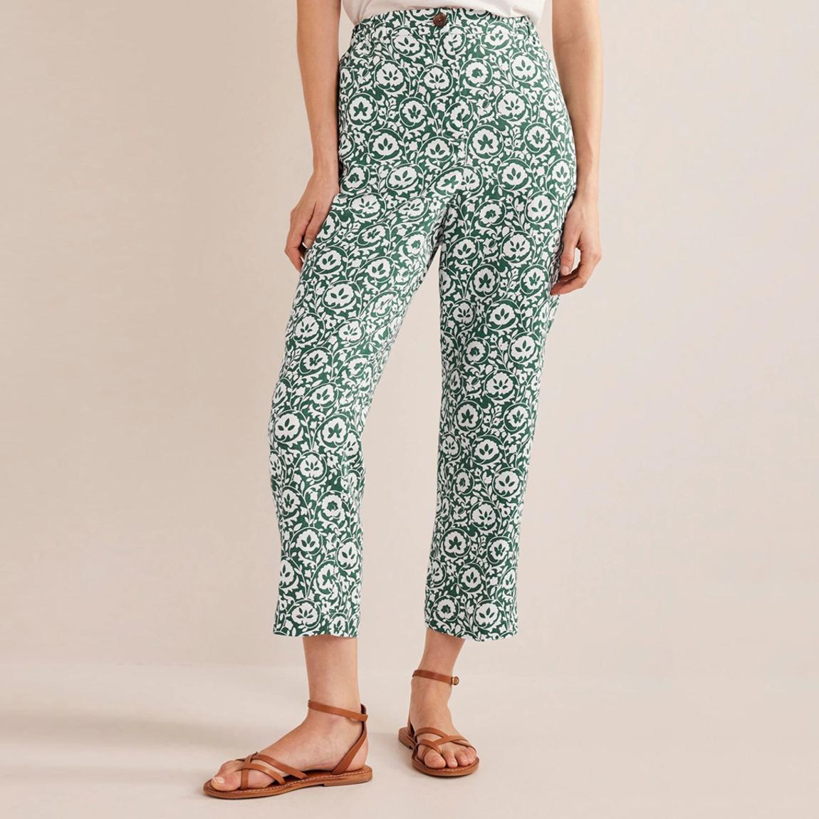 Green Pull-on Linen Trousers main product photo