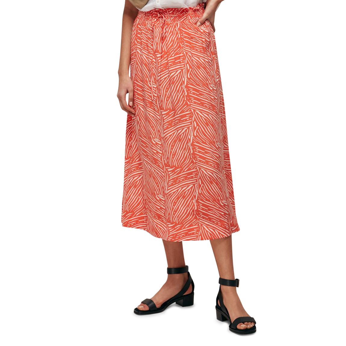 Red Tiger Palm Midi Skirt main product photo
