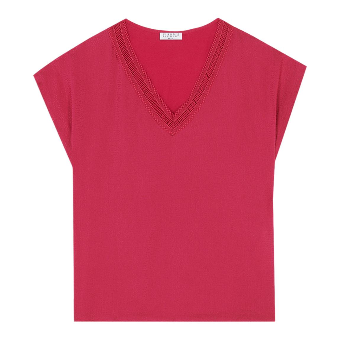 Magenta V Neck T-Shirt main product photo