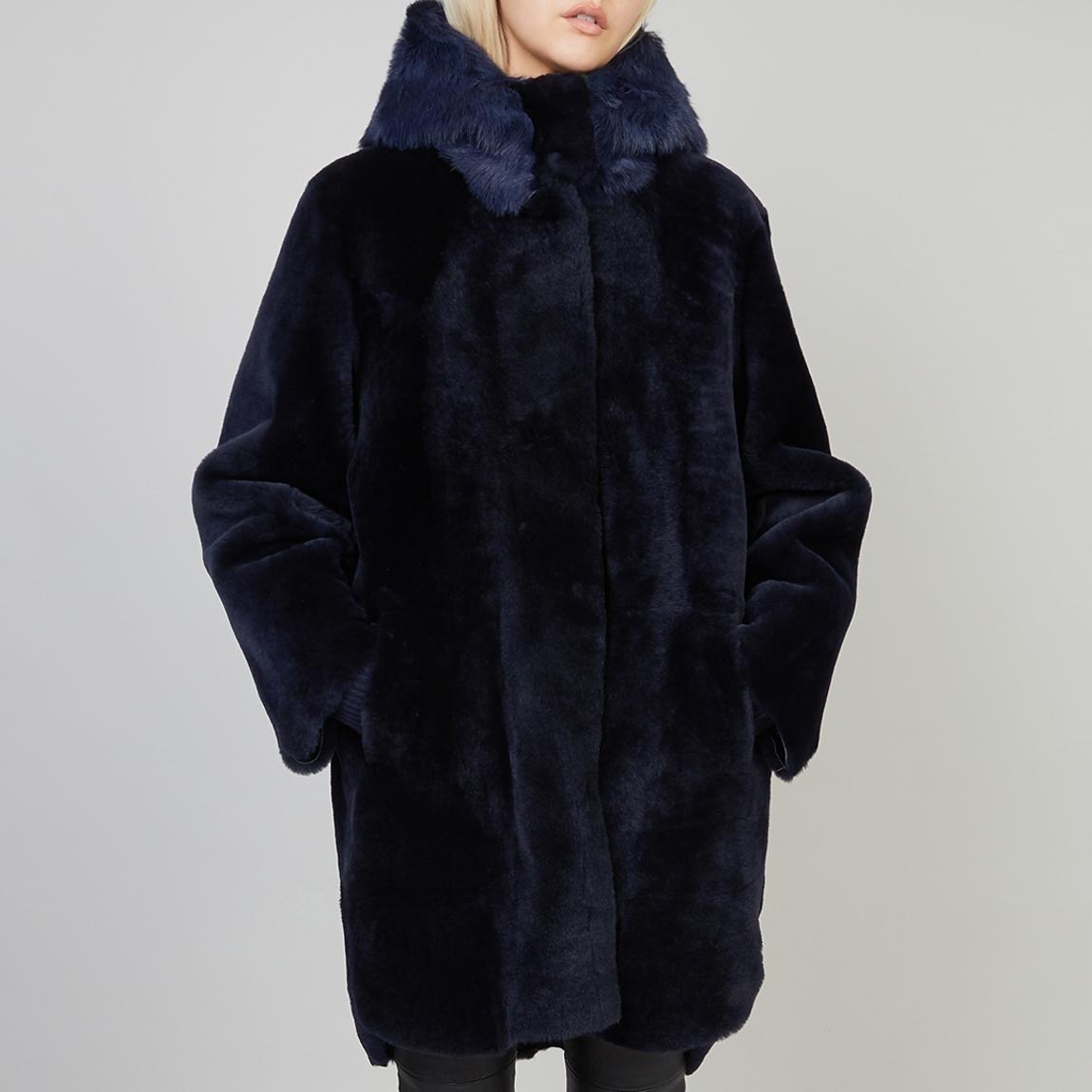 Navy Shearling Reversible Button Parka main product photo