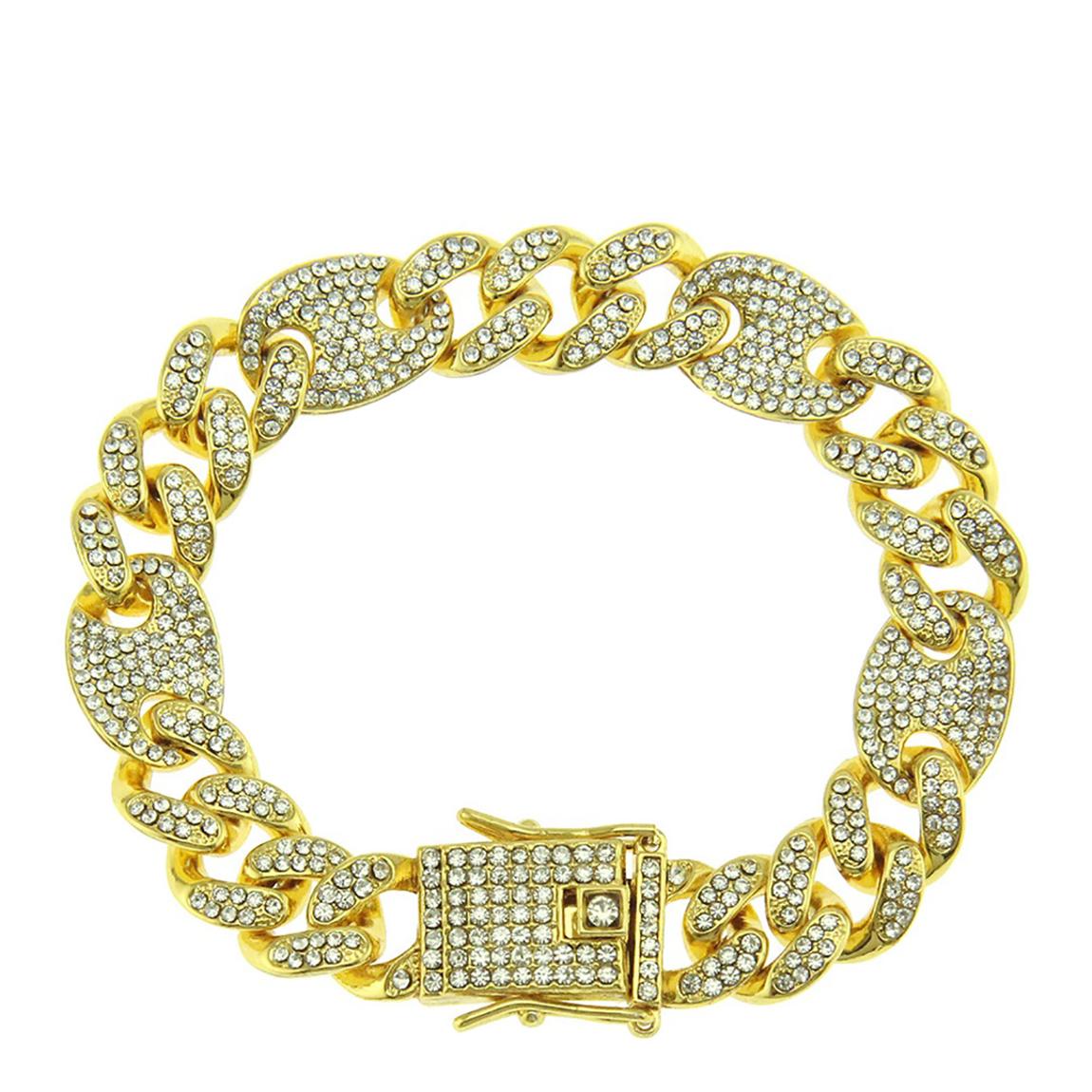18K Gold Plated Figaro Link CZ Bracelet main product photo