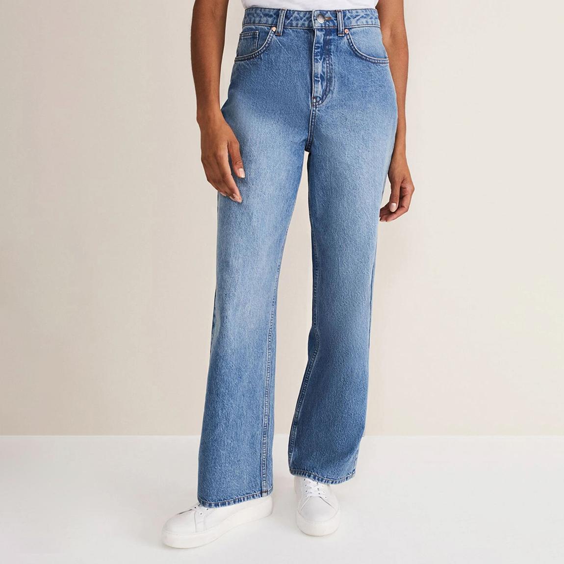 Mid Blue Eleyana Wide Leg Jeans main product photo