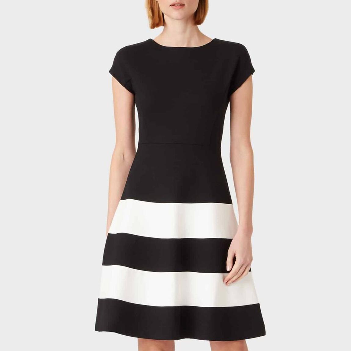 Black Lizzie Striped Flared Dress main product photo