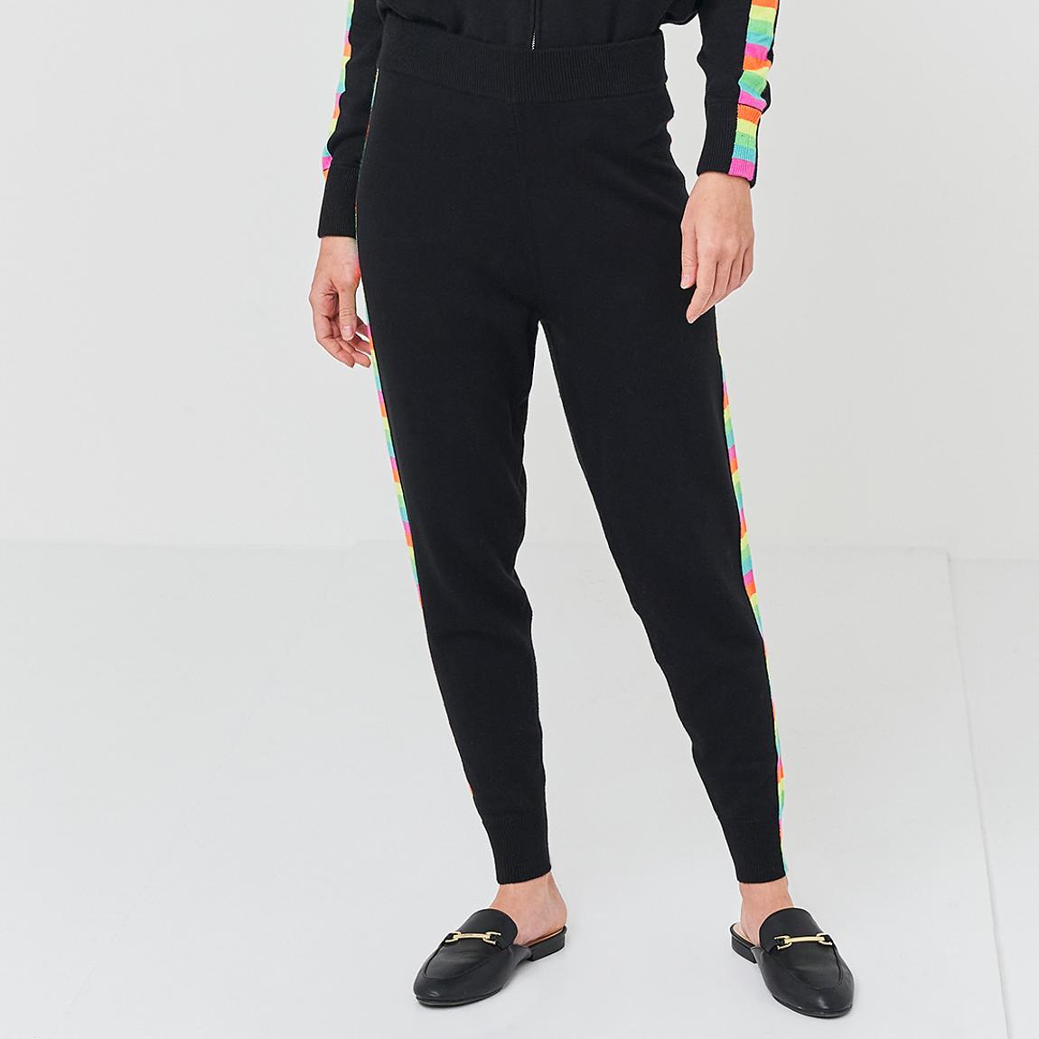 Black Rainbow Cotton Blend Joggers main product photo
