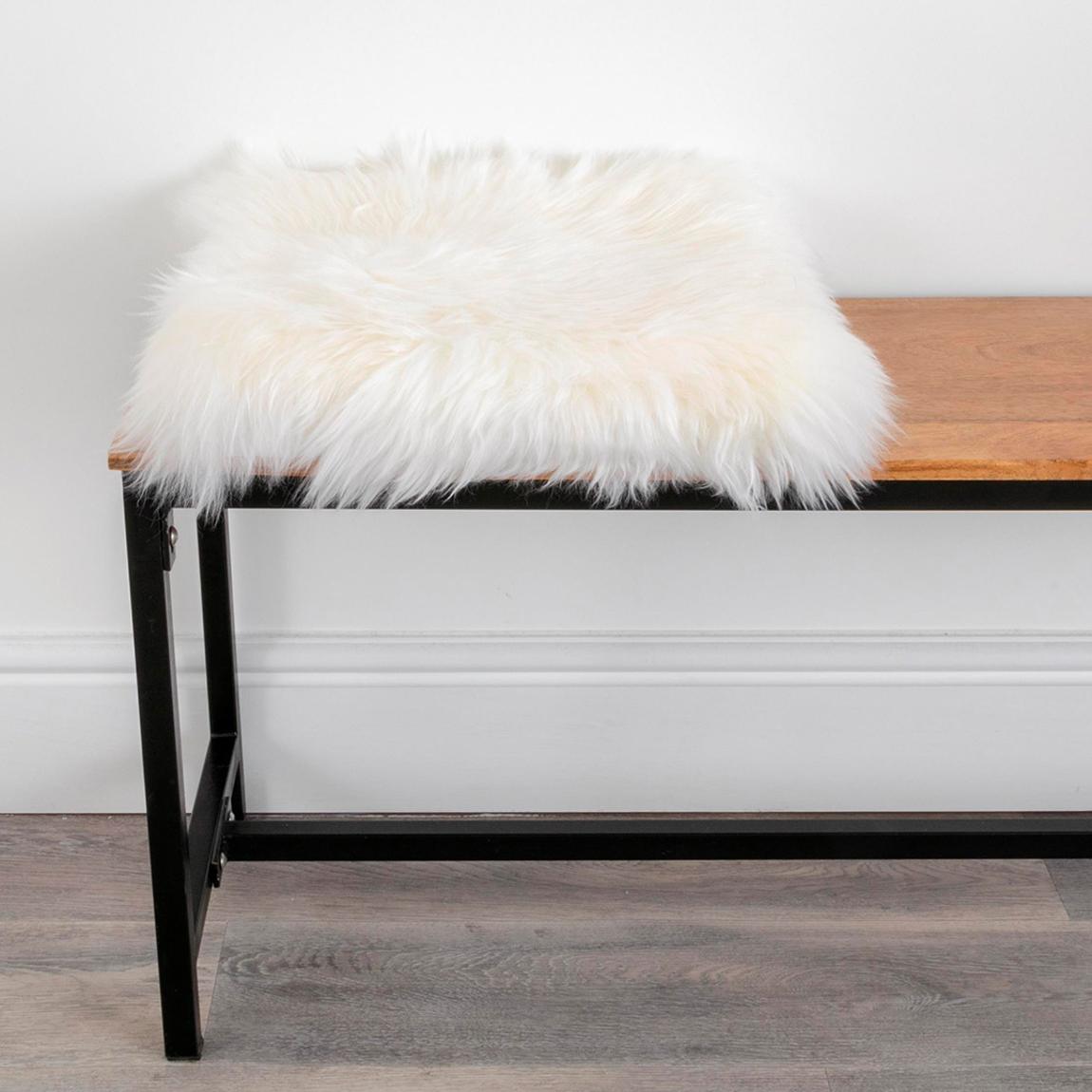 Natural White Square Sheepskin Chair Pad main product photo