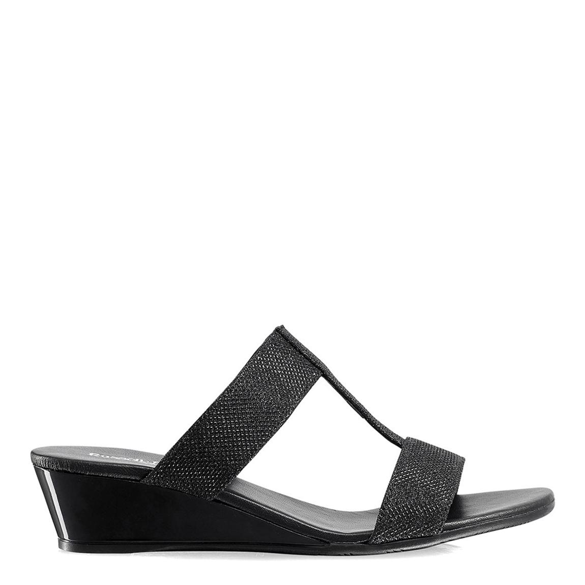 Black Bellina Low Wedge Sandal main product photo
