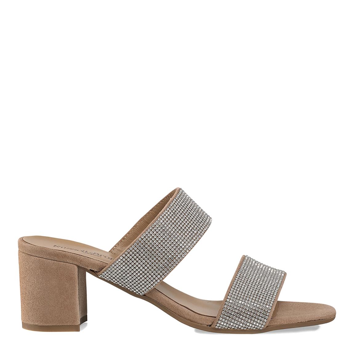 Taupe Plaza Jewelled Block Heel Mule main product photo