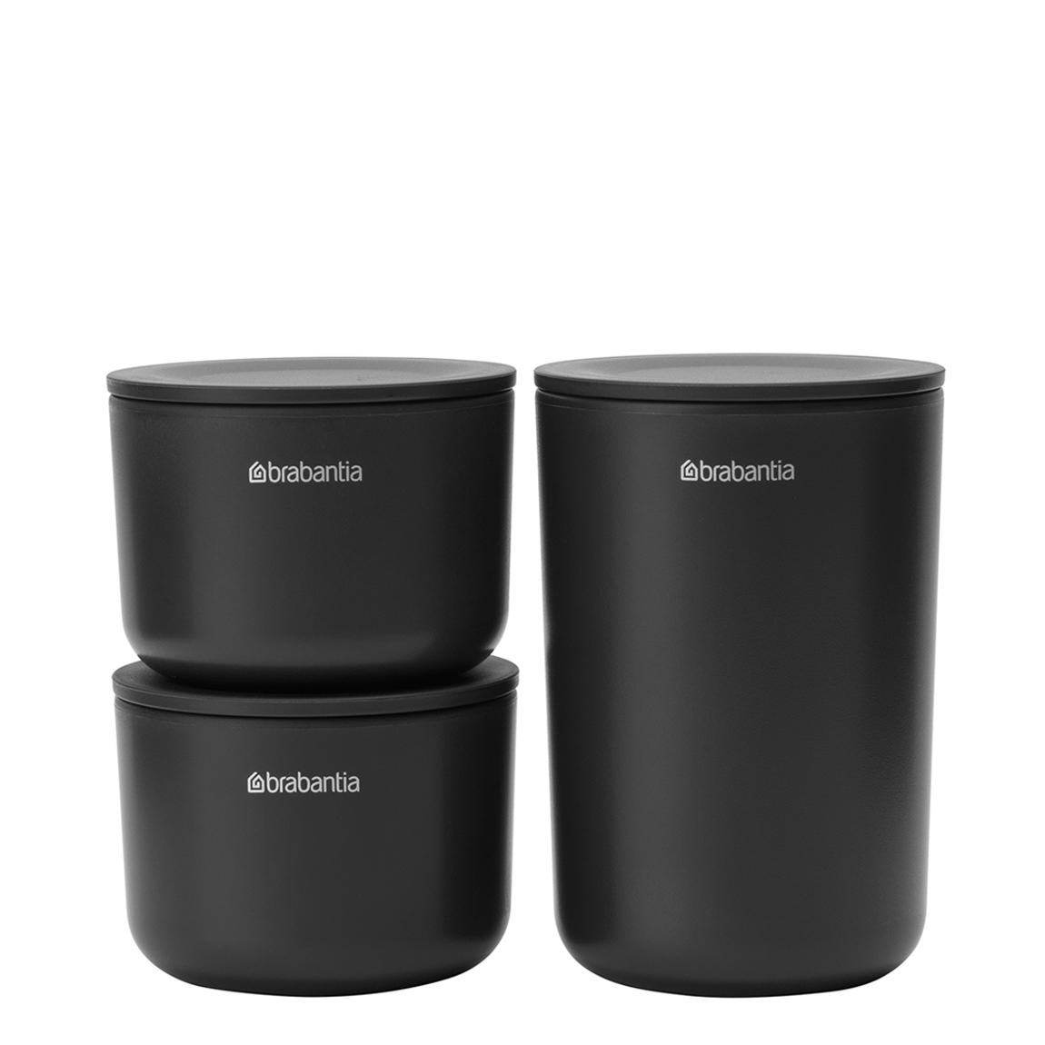 ReNew Storage Pots Set of 3, Dark Grey main product photo