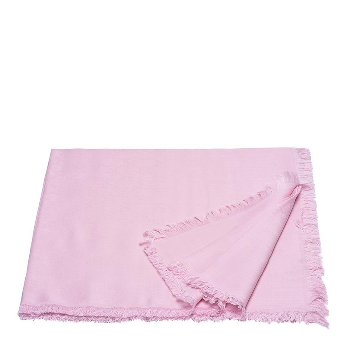 Pink GG Jacquard Wool/Silk Scarf main product photo
